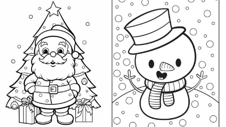 Dibujos de Navidad fáciles para imprimir y colorear: desde Santa Claus hasta muñecos de nieve