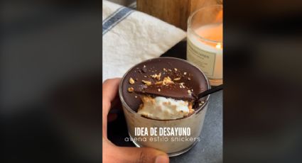 Desayuno nutritivo: avena estilo snickers fácil y rápido de hacer