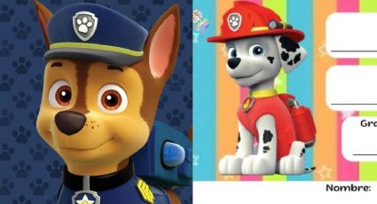 Etiquetas de Paw Patrol para cuaderno: 6 diseños para forrar tus útiles escolares