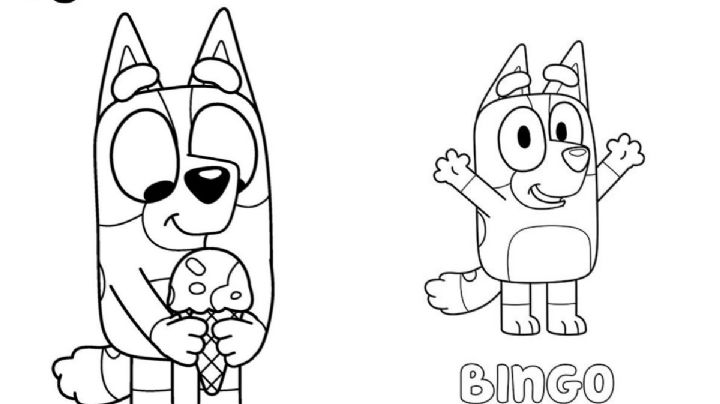 Dibujos de Bingo para imprimir y colorear: ¿qué raza de perro es el personaje de Bluey?